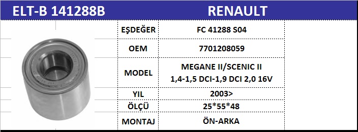 AKS%20BİLYASI%20ARKA%20B141288B%20MEGANE-II%20FLUENCE%20SCENIC-II%20(02-)