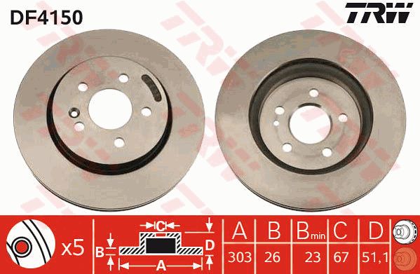 DİSK%20AYNASI%20ÖN%20FD24630C%20W163%20M%20SERİSİ%20(98-05)%20(KAPLAMALI)%20ÇAP:303MM