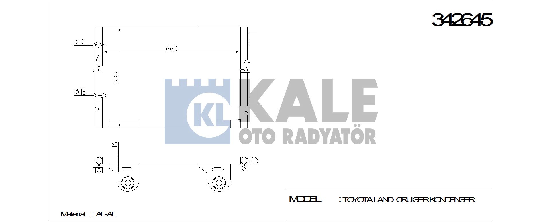 KLİMA%20RADYATÖRÜ%20342645%20LAND%20CRUISER%204.7 V8%204.5%20D4D%20V8%2008-%20(KURUTUCU%20İLE)