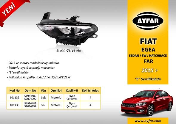 Fiat Egea Far Sol Siyah Çerçeveli Motorlu