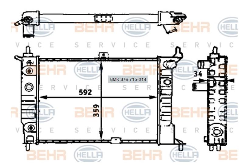 RADYATÖR 8MK376715314 ASTRA-F 1.6 (95-) KLİMA OTOMATİK GSI