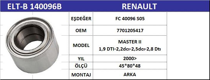 AKS BİLYASI ARKA B140096B MASTER MOVANO (98-04) (FC40096S05)
