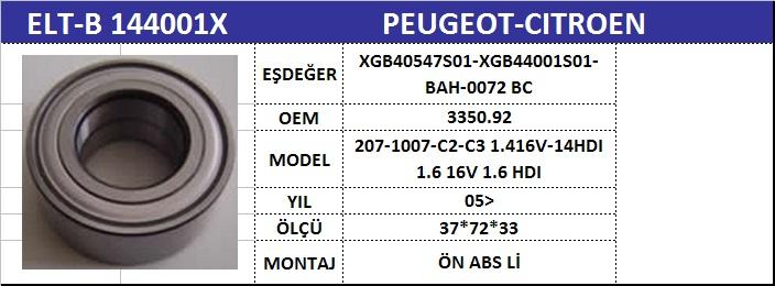 Peugeot 206 207 301 Citroën C2 C3 Ön Aks Bilyası Abs li
