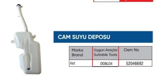 ELİTEAUTO-52046692 Cam Yıkama Su Deposu Fiat Doblo