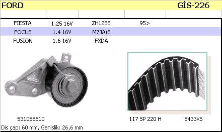 GİS-226 Eksantrik Gergi Kiti Ford Fiesta