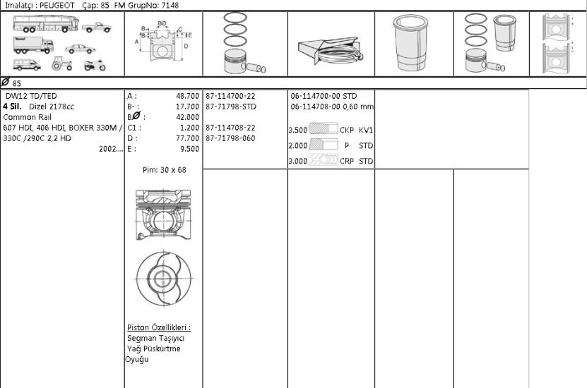 ISS-61147080G Motor Segmanı Fiat Scudo
