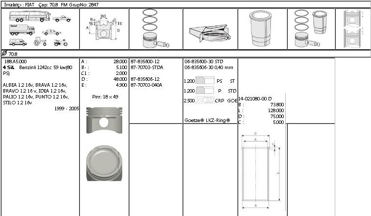 ISS-68356063G Motor Segmanı Fiat Palio, Fiat Albea 1.2-16V