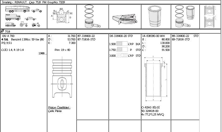 ISS-8771836STD000G Piston Segmanı Renault Clio