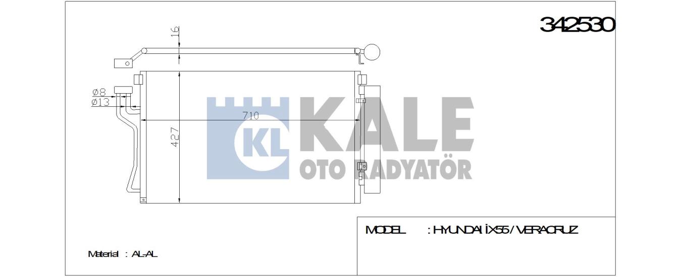 KALE-342530 Klima Radyatörü Hyundai ix55