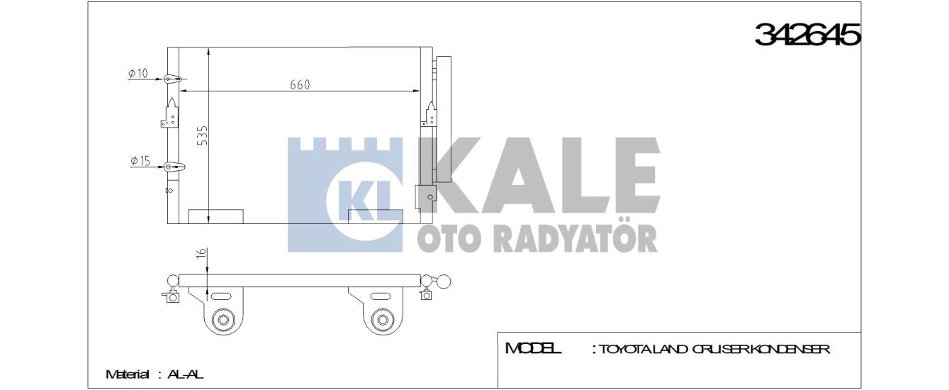 KALE-342645 Klima Radyatörü Toyota Land Cruiser
