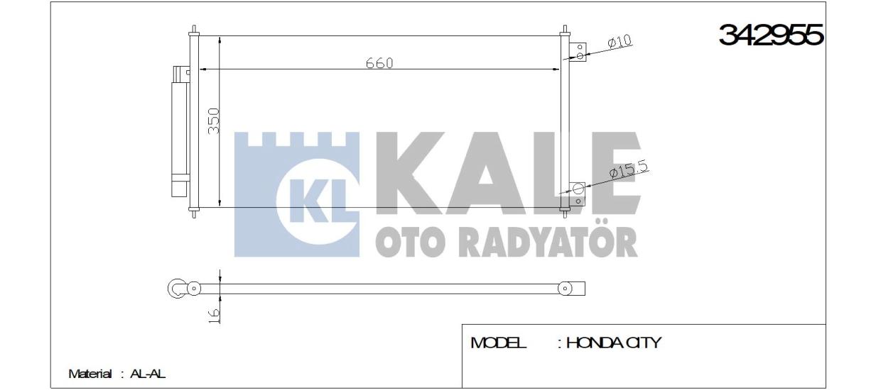 KALE-342955 Klima Radyatörü Honda City 1.4i