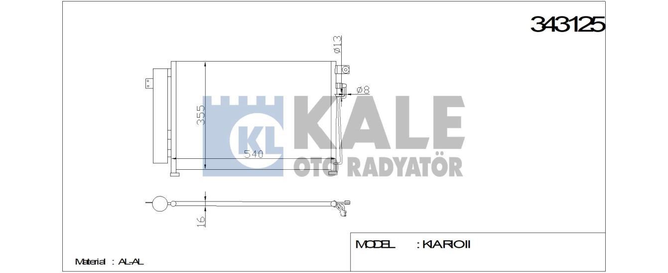 KALE-343125 Klima Radyatörü Kia Rio II 1.5 CRDi