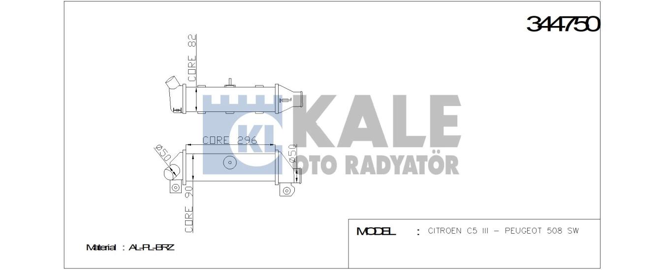 KALE-344750 Turbo Radyatörü Volkswagen Caddy
