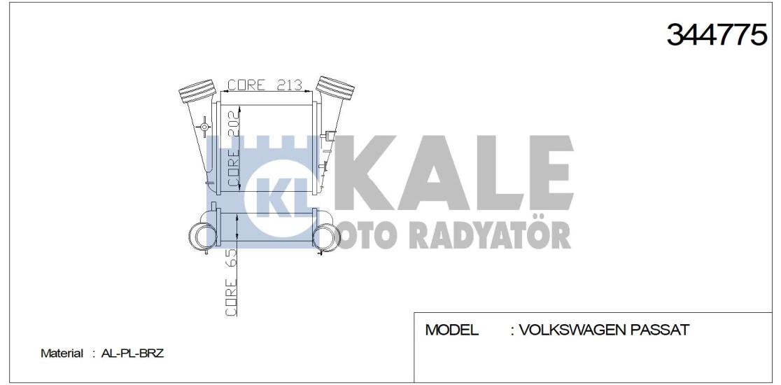 KALE-344775 Turbo Radyatörü Volkswagen Passat