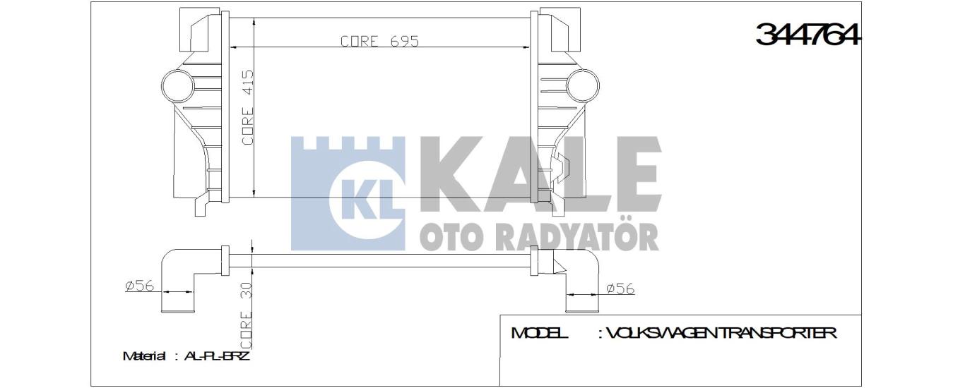 KALE-344785 Turbo Radyatörü Volkswagen Polo