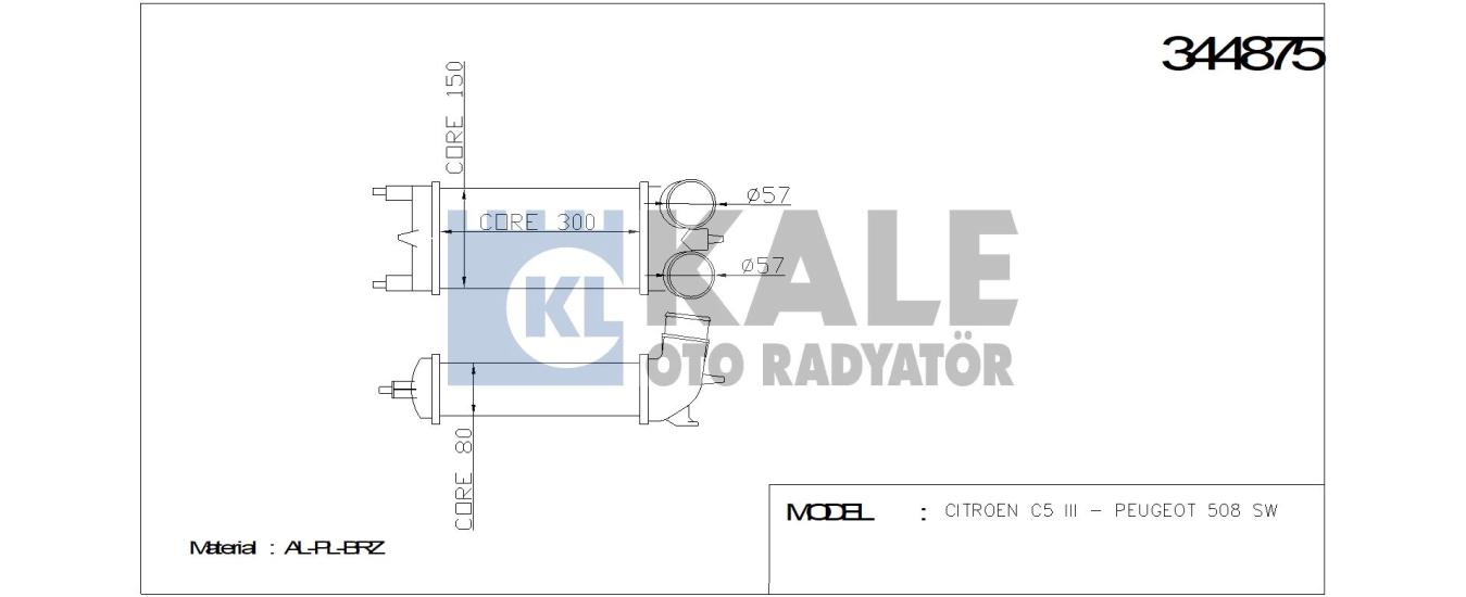 KALE-344875 Turbo Radyatörü Peugeot 508