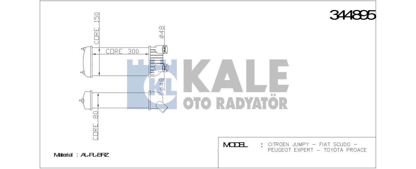KALE-344895 Turbo Radyatörü Citroen Jumpy