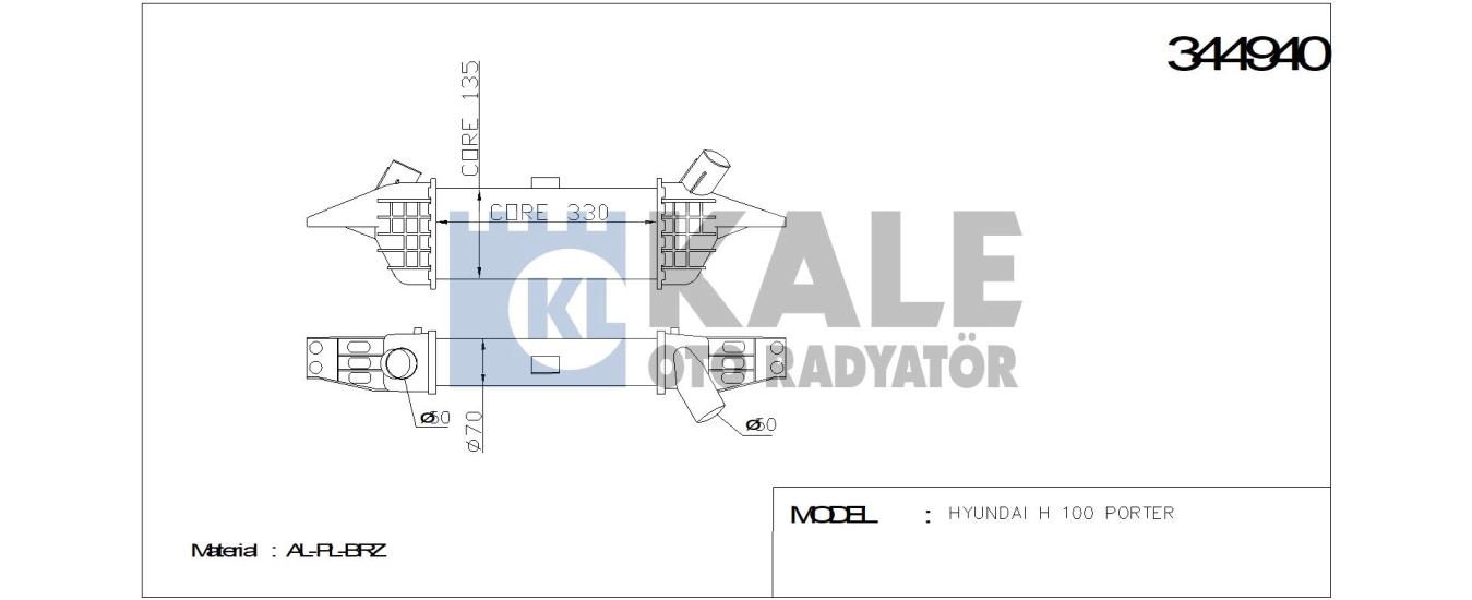 KALE-344940 Turbo Radyatörü Hyundai H100
