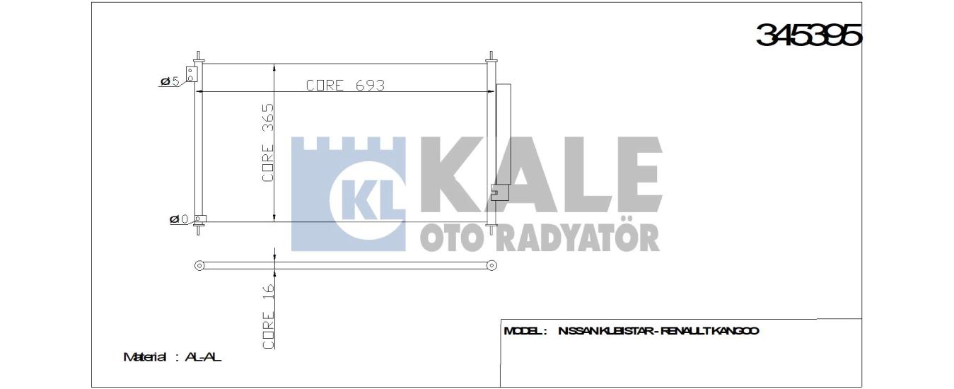 KALE-345395 Klima Radyatörü Honda Civic