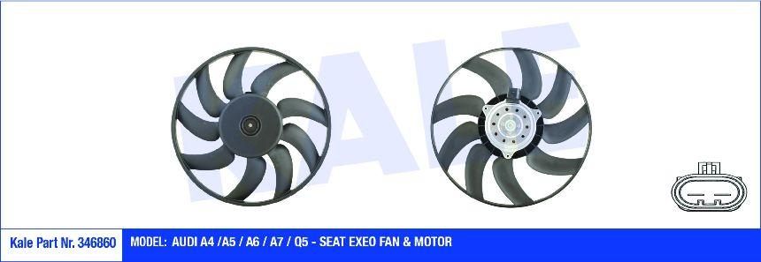 KALE-346860 Radyatör Fan Motoru Audi A4, Audi A5