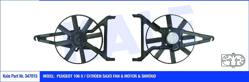 KALE-347015 Radyatör Fan Motoru Peugeot 106 II