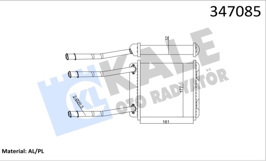 KALE-347085 Kalorifer Radyatörü Opel Astra F