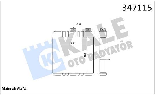 KALE-347115 Kalorifer Radyatörü Opel Astra G