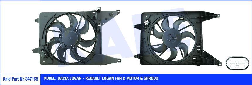KALE-347155 Radyatör Fan Motoru Dacia Logan