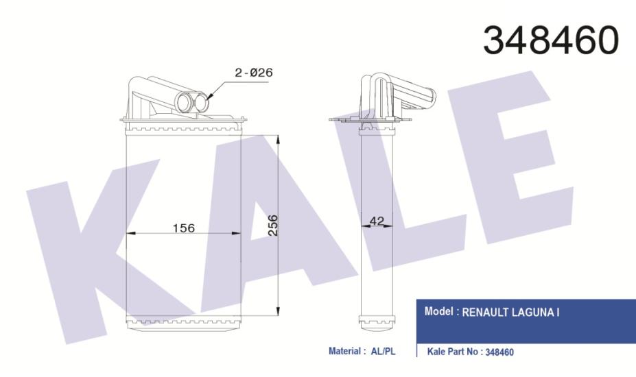 KALE-348460 Kalorifer Radyatörü Renault Laguna I