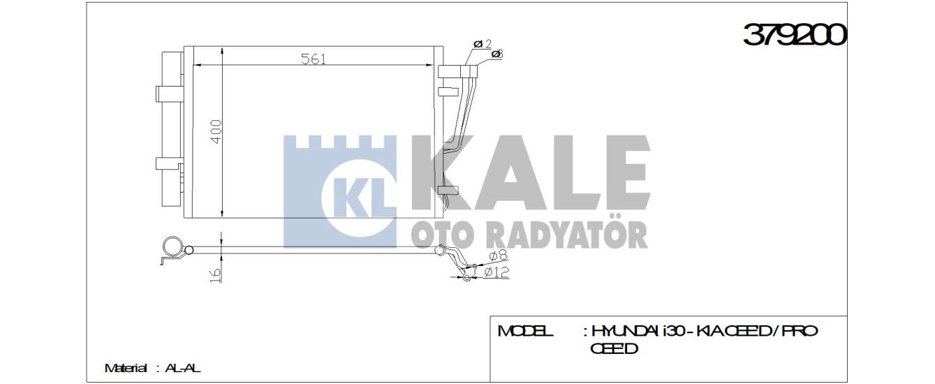 KALE-379200 Klima Radyatörü Kia Ceed