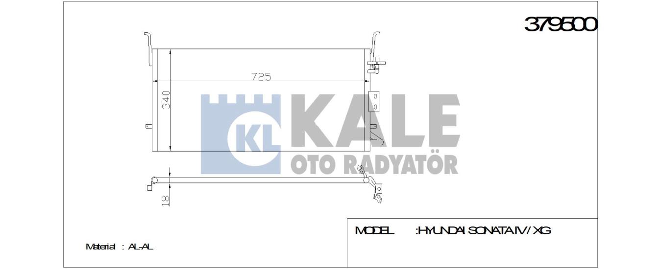 KALE-379500 Klima Radyatörü Hyundai Sonata