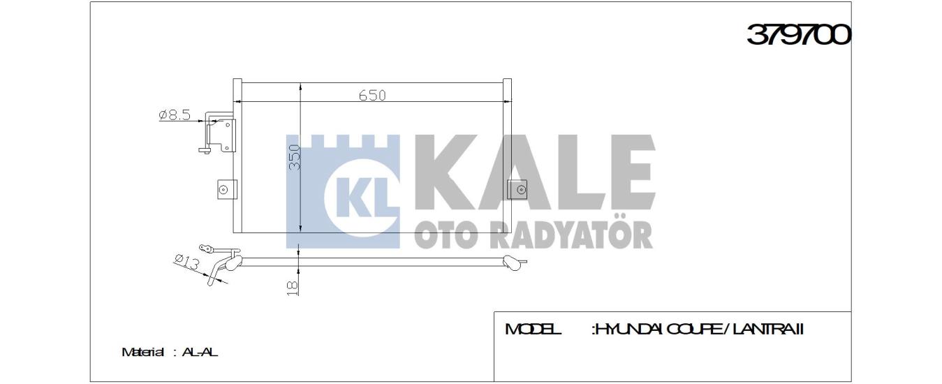 KALE-379700 Klima Radyatörü Hyundai Elantra