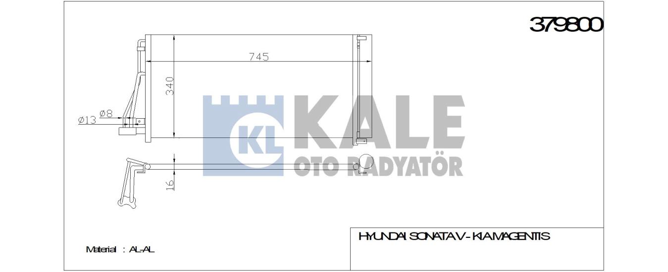 KALE-379800 Klima Radyatörü Hyundai Sonata