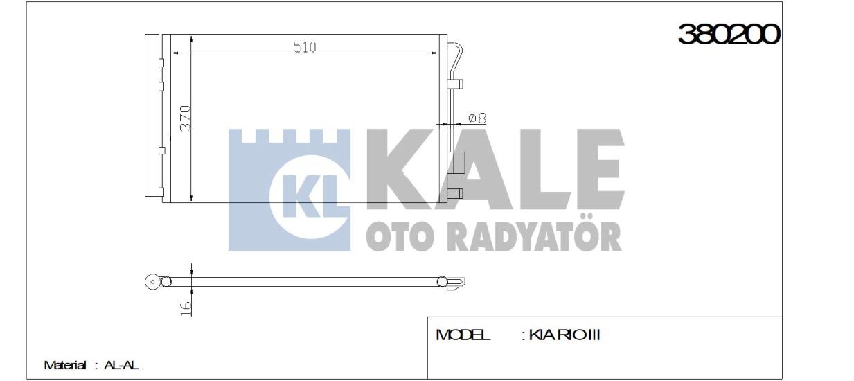 KALE-380200 Klima Radyatörü Hyundai Accent Blue