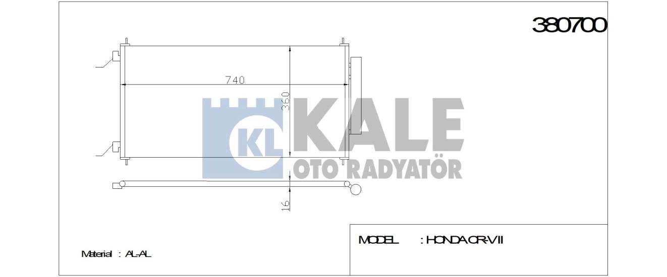 KALE-380700 Klima Radyatörü Honda CR-V III