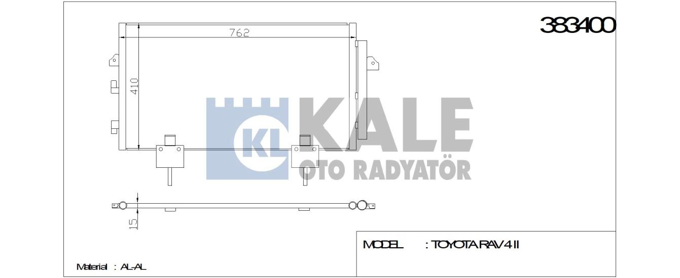 KALE-383400 Klima Radyatörü Toyota RAV4 II