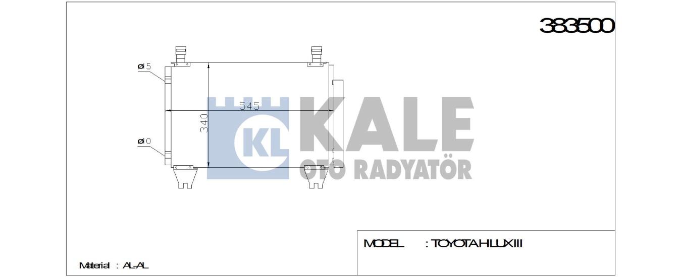 KALE-383500 Klima Radyatörü Toyota Hilux III