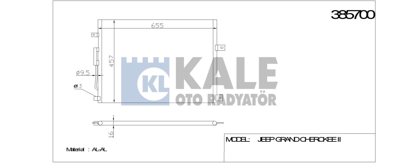 KALE-385700 Klima Radyatörü Jeep Grand Cherokee II