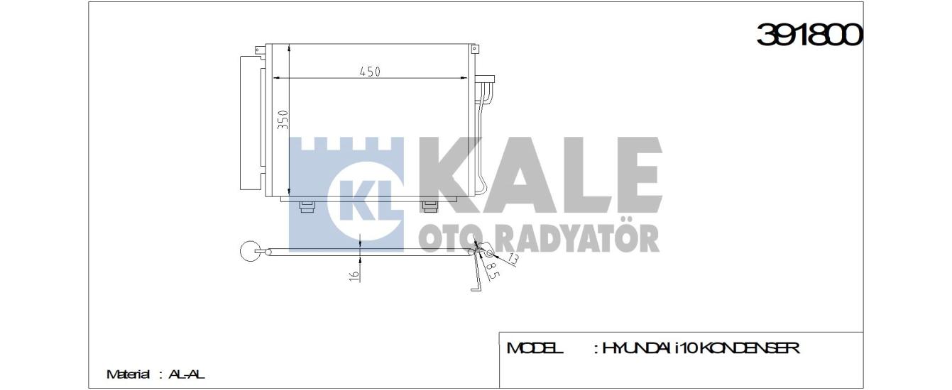 KALE-391800 Klima Radyatörü Hyundai i10
