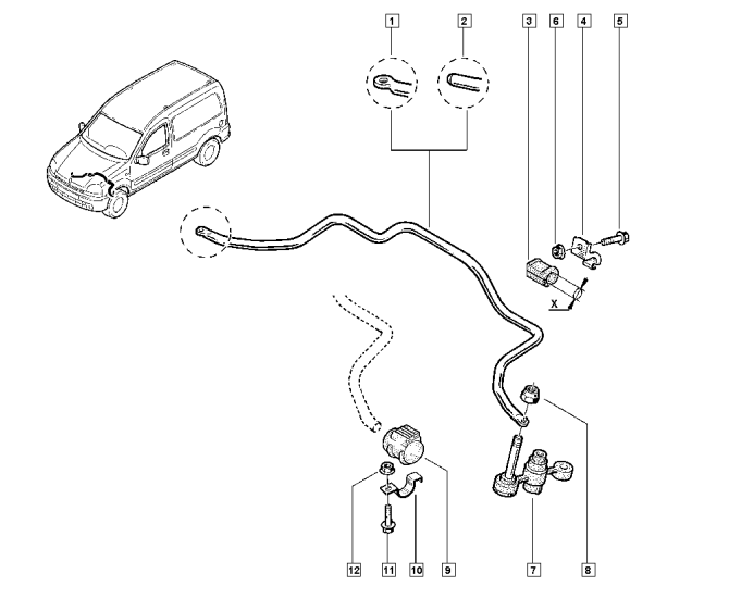 MAİS-7700304981 Viraj Demiri Ön Renault Kangoo