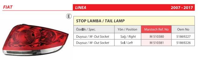 MARS-M510381 Sol Stop Lambası Fiat Linea