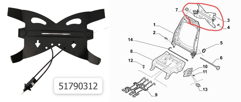 OEM-51790312 Koltuk Ayar Mekanizması Sağ Ön