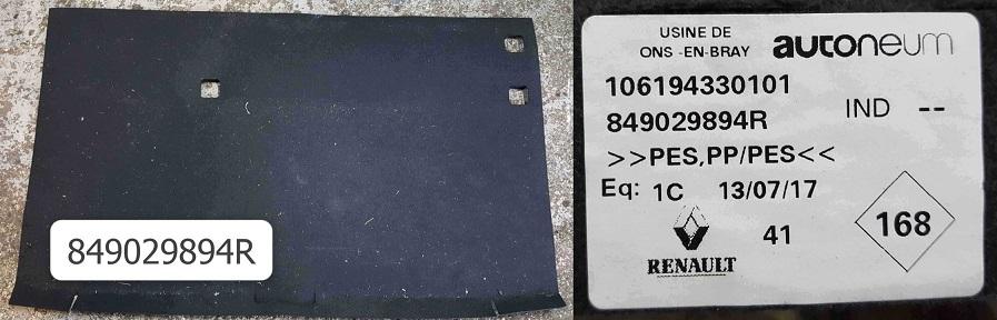 OEM-849029894R Yer Kaplama Renault Zoe