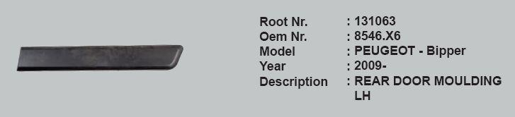 ROOT-131063 Sol Arka Kapı Çıtası Peugeot Bipper