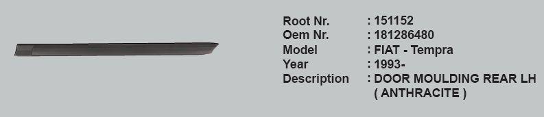ROOT-151152 Sol Arka Kapı Çıtası Fiat Tempra